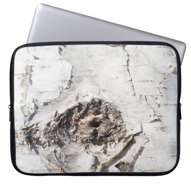Birch bark pattern laptop sleeve (Front)