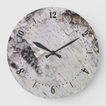 Birch Bark Pattern Large Clock