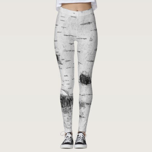 Birch bark pattern leggings