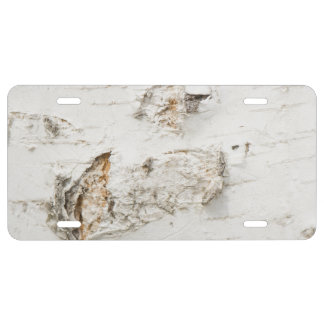 Birch bark pattern license plate
