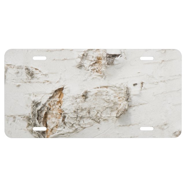 Birch bark pattern license plate (Front)