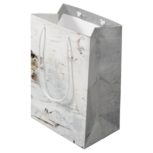Birch bark pattern medium gift bag (Back Angled)