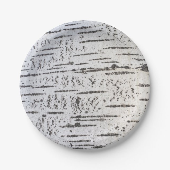 Birch bark pattern paper plates (Front)