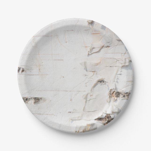 Birch bark pattern paper plates (Front)
