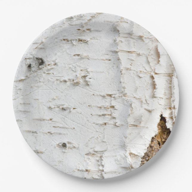 Birch bark pattern paper plates (Front)