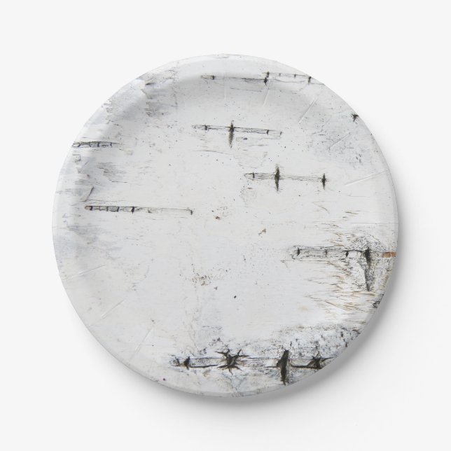 Birch bark pattern paper plates (Front)