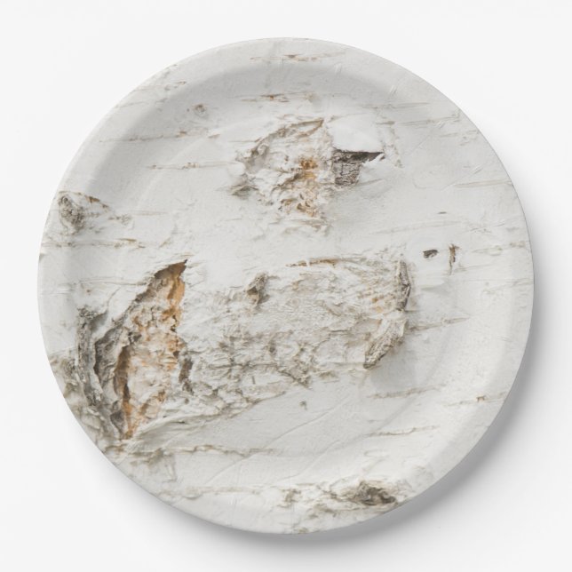 Birch bark pattern paper plates (Front)
