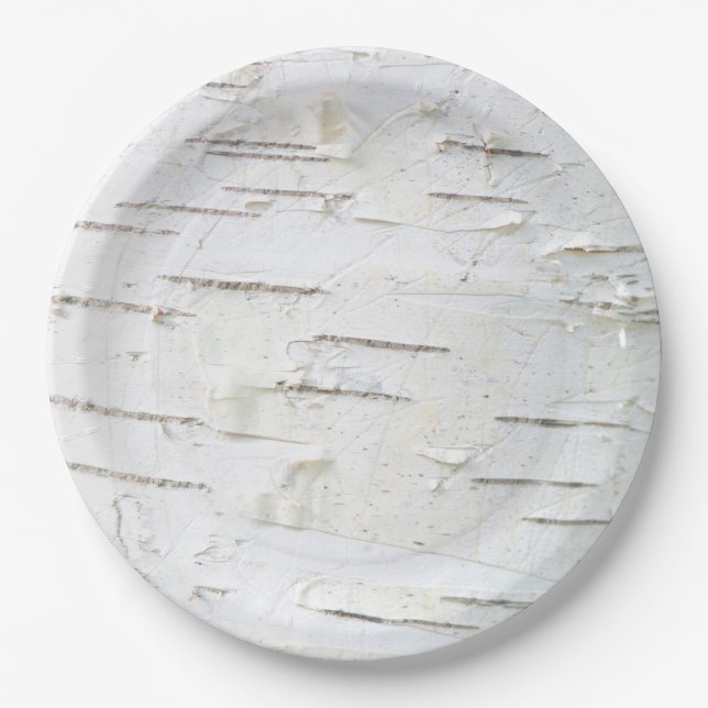 Birch bark pattern paper plates (Front)