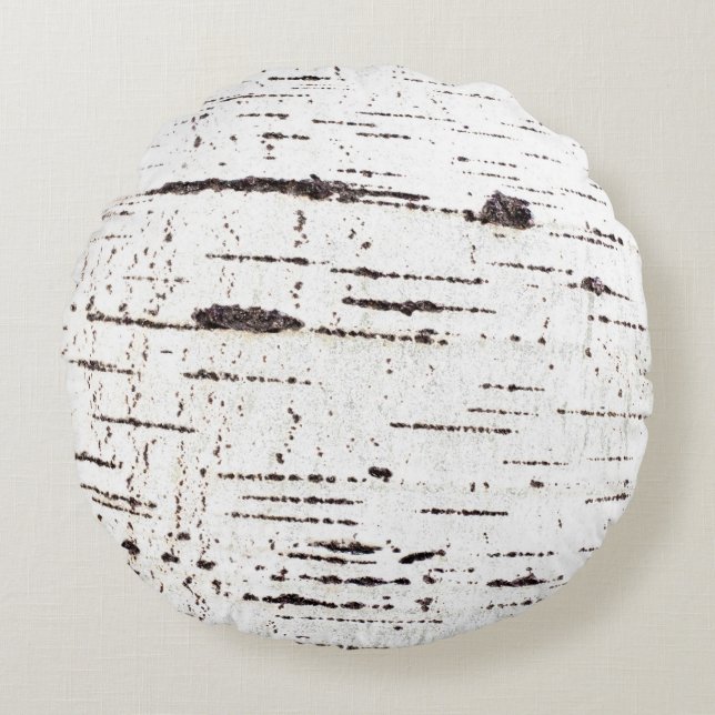 Birch bark pattern round pillow (Front)