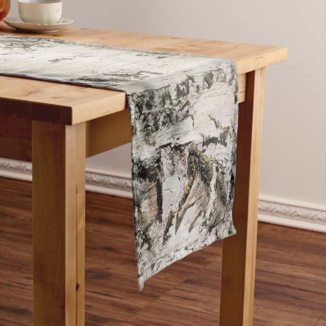 Birch bark pattern short table runner (In Situ)