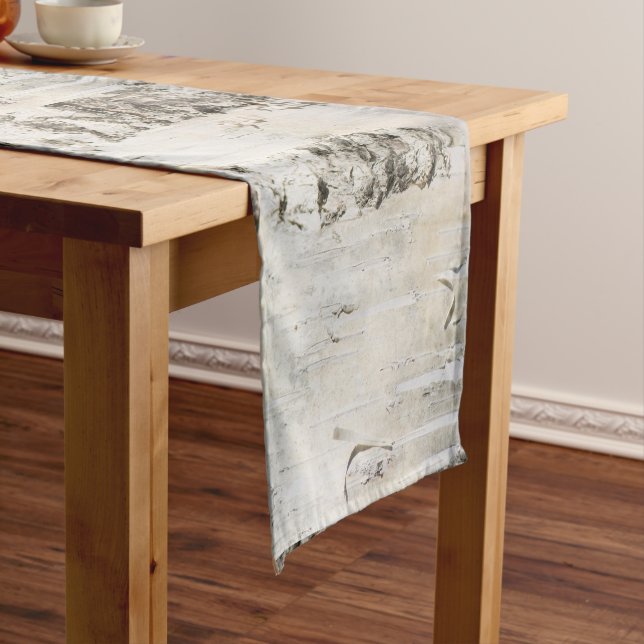 Birch bark pattern short table runner (In Situ)