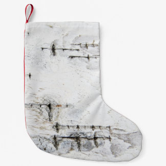 Birch bark pattern small christmas stocking