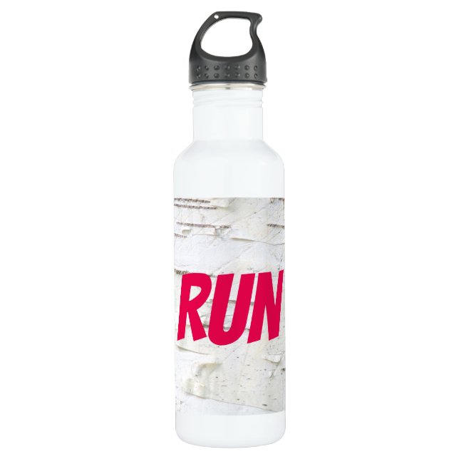 Birch bark pattern stainless steel water bottle (Front)