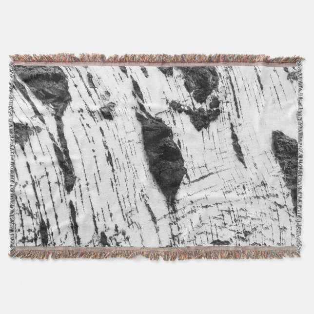 Birch bark pattern throw blanket (Front)