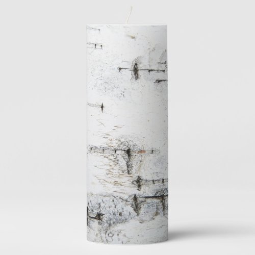 Birch bark patterned candle