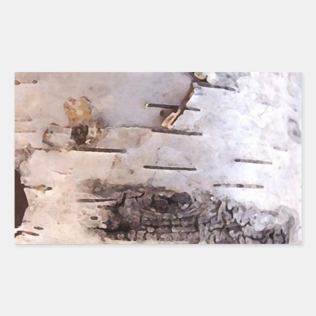 Birch Bark Rectangular Sticker (Front)