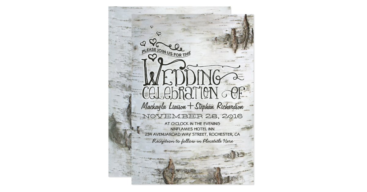 Birch Bark Wedding Invitations 6