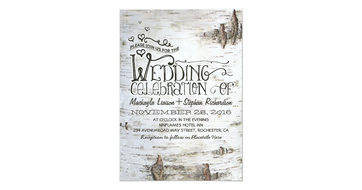 Birch Bark Wedding Invitations 8