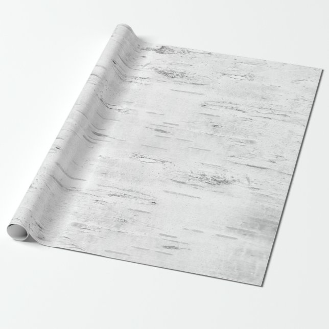 Birch Bark Rustic  Holiday Gift Wrapping Paper (Unrolled)