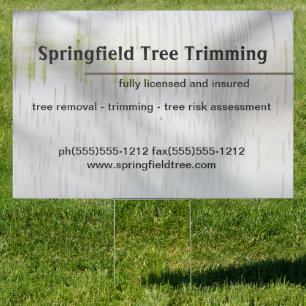 Birch Bark Rustic Nature Custom Business Sign