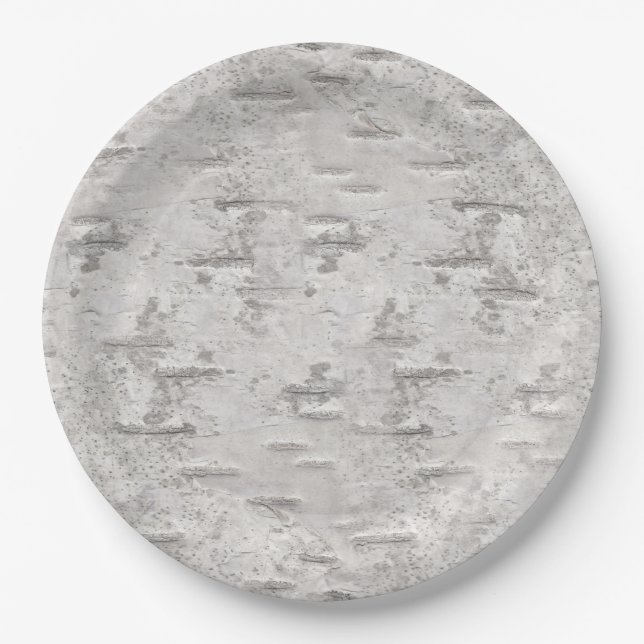 Birch Bark Texture Paper Plates (Front)