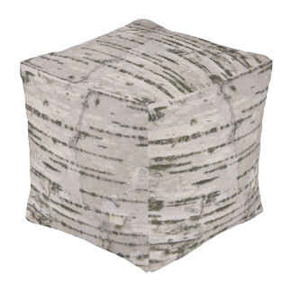 Birch bark texture pouf