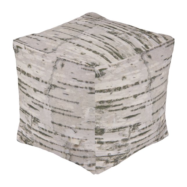Birch bark texture pouf (Angled Back)
