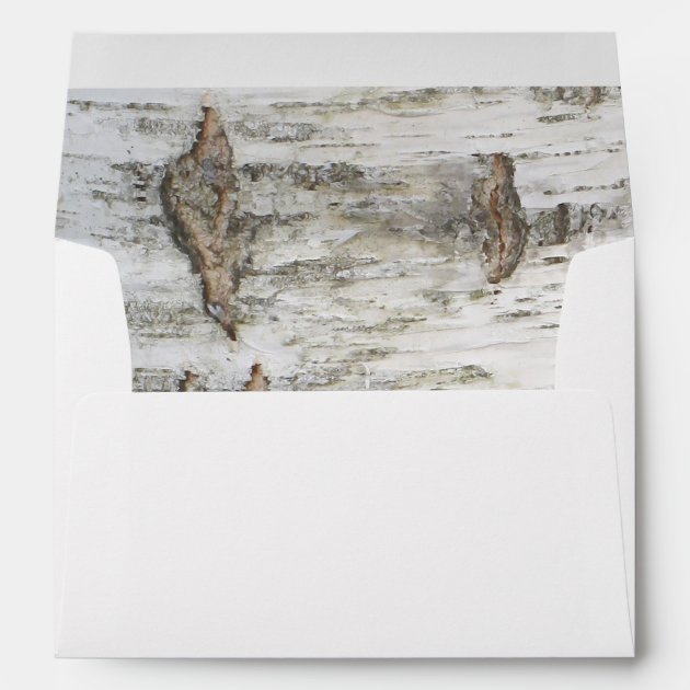 Birch Bark Texture Rustic Country Wedding Envelope