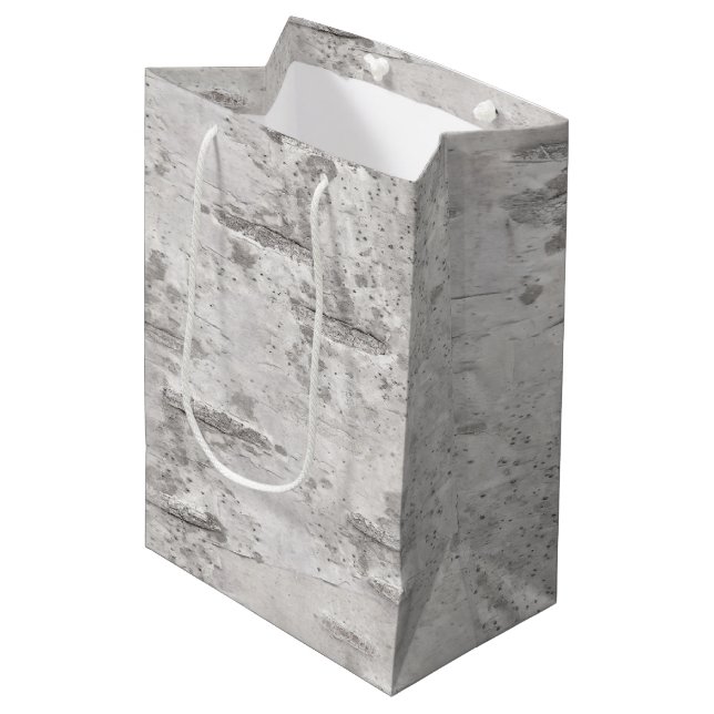 Birch Bark Texture Wrapping Paper Medium Gift Bag (Front Angled)