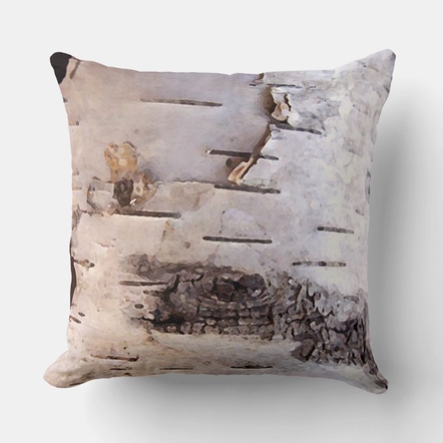 Birch Bark Throw Pillow (Front)