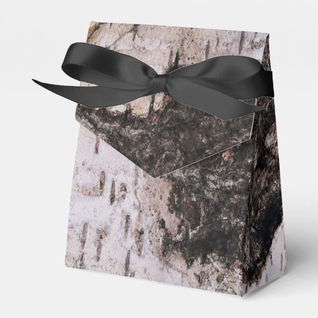 Birch Bark - wood texture nature photo Favor Boxes (Front Side)