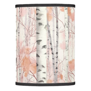 Birch blush pink white pattern lamp shade