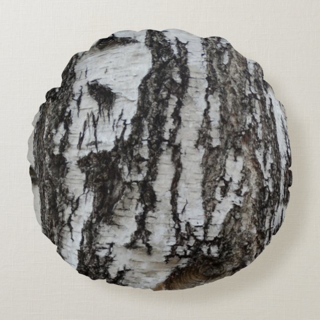 Birch  Brushed Polyester Round throw cushion 41 cm (Front)