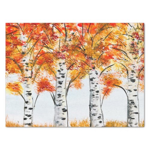 Birch Fall Birch Tree Autumn Country Leaves rustic Tissue Paper