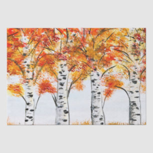 Birch Fall Birch Tree Autumn Country Leaves rustic Tissue Paper