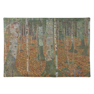 Birch Forest by Gustav Klimt, Vintage Art Nouveau Cloth Placemat