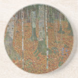 Birch Forest by Gustav Klimt, Vintage Art Nouveau Coaster<br><div class="desc">Birch Forest (c. 1903) by Gustav Klimt is a vintage Victorian Era Symbolism fine art landscape painting featuring a nature scene. A forest with birch trees and leaves in the Autumn season with brown leaves scattered on the ground. About the artist: Gustav Klimt (1862-1918) was an Austrian Symbolist painter and...</div>