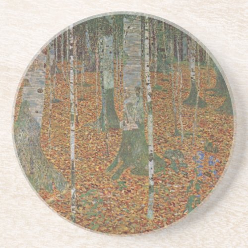 Birch Forest by Gustav Klimt Vintage Art Nouveau Coaster