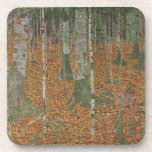 Birch Forest by Gustav Klimt, Vintage Art Nouveau Coaster<br><div class="desc">Birch Forest (c. 1903) by Gustav Klimt is a vintage Victorian Era Symbolism fine art landscape painting featuring a nature scene. A forest with birch trees and leaves in the Autumn season with brown leaves scattered on the ground. About the artist: Gustav Klimt (1862-1918) was an Austrian Symbolist painter and...</div>