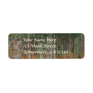 Birch Forest by Gustav Klimt, Vintage Art Nouveau Label