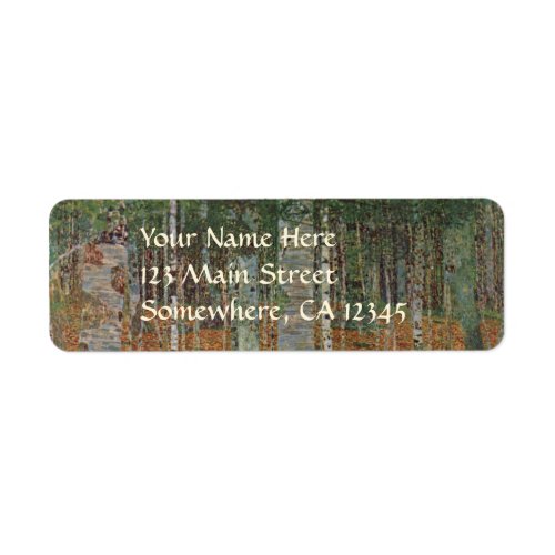 Birch Forest by Gustav Klimt Vintage Art Nouveau Label