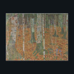 Birch Forest by Gustav Klimt, Vintage Art Nouveau Postcard<br><div class="desc">Birch Forest (c. 1903) by Gustav Klimt is a vintage Victorian Era Symbolism fine art landscape painting featuring a nature scene. A forest with birch trees and leaves in the Autumn season with brown leaves scattered on the ground. About the artist: Gustav Klimt (1862-1918) was an Austrian Symbolist painter and...</div>