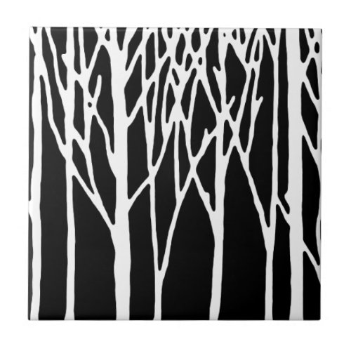 Birch Forest by Leslie Peppers Ceramic Tile