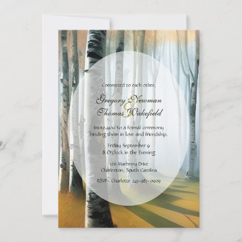 Birch Forest Commitment Ceremony Invitation