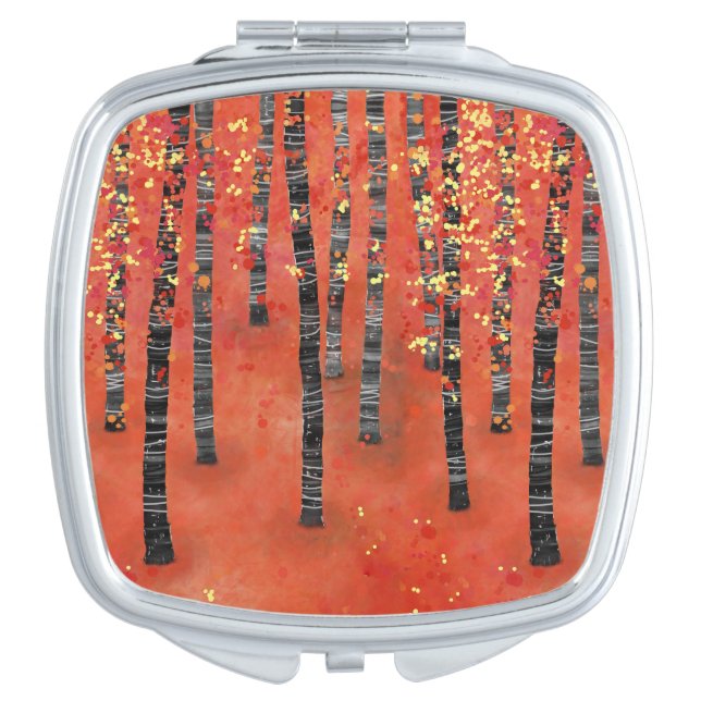 Birch Forest Landscape Compact Mirror (Front)