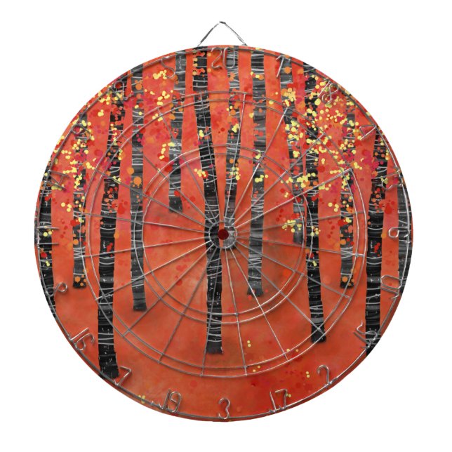 Birch Forest Landscape Dart Board (Front)