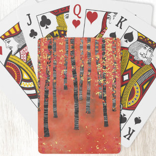 Birch Forest Landscape Poker Cards