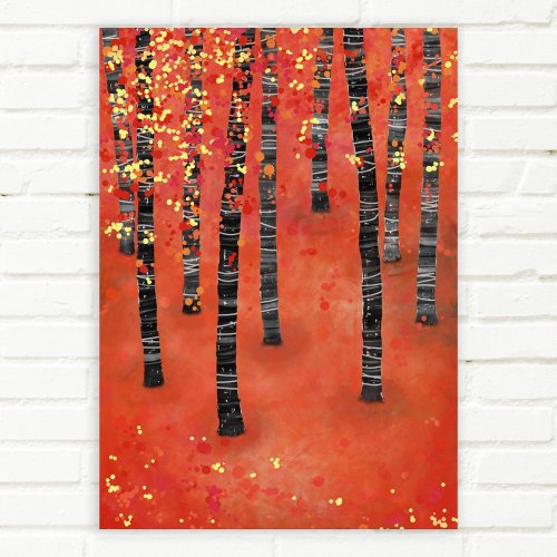 Birch Forest Landscape Poster