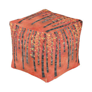 Birch Forest Landscape Pouf