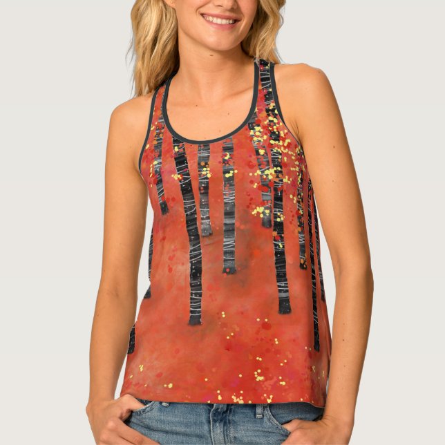 Birch Forest Landscape Tank Top (Front)